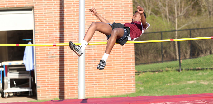Scholar athlete high jumping