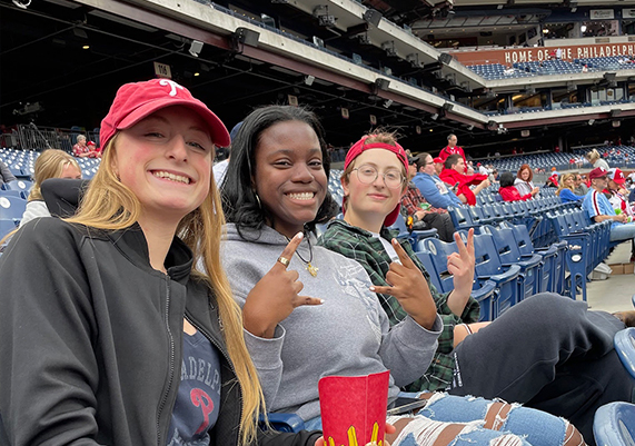 Addy at the Phils with the Kaplans