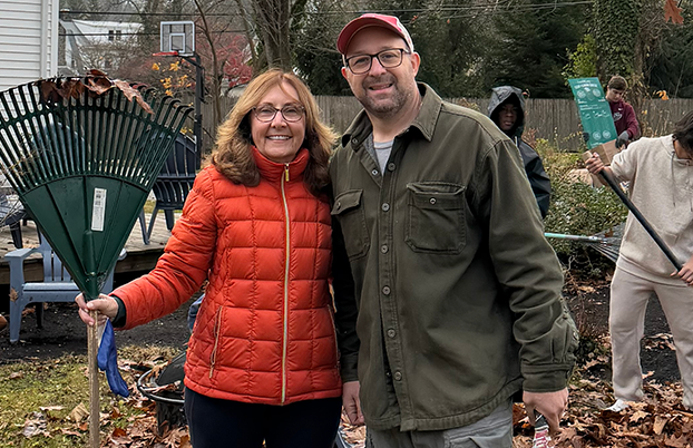 Laura and Ed at Leaf Raking