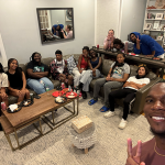 Scholars + Aaron at the house during welcome back weekend